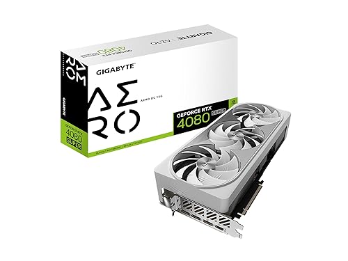 GIGABYTE GeForce RTX 4080 Super AERO OC 16G Graphics Card, 3X WINDFORCE Fans, 16GB 256-bit GDDR6X, GV-N408SAERO OC-16GD Video Card
