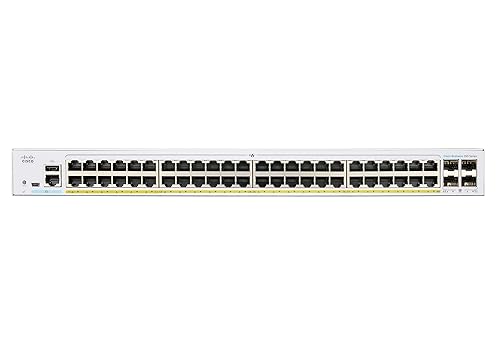 CISCO DESIGNED Business CBS250-48PP-4G Smart Switch | 48 Port GE | Partial PoE | 4x1G SFP | Limited Lifetime Protection (CBS250-48PP-4G) Switch 48-port GE / PoE+ / 195W / 4 x GE uplinks