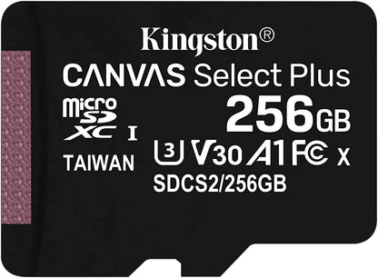 Kingston 256GB microSDXC Canvas Select Plus Class 10 Flash Memory Card SDCS2 Memory
