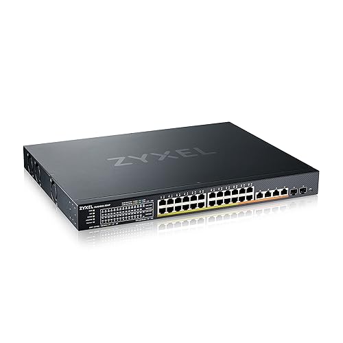 Zyxel 24-Port Multi-Gigabit Ethernet Smart-L2+ Managed Switch | 2X 10G Ethernet | 2X 10G SFP+ | Optional Nebula Cloud | Rackmount [XMG1930-30] 24-Port Multi-Gig | 2x SFP+