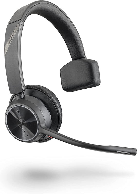 Poly - Voyager 4310 UC Wireless Headset (Plantronics) - Single-Ear Headset with Boom Mic - Connect to PC/Mac via USB-C Bluetooth Adapter, Cell Phone via Bluetooth - Works with Teams, Zoom &amp; More USB-C Headset