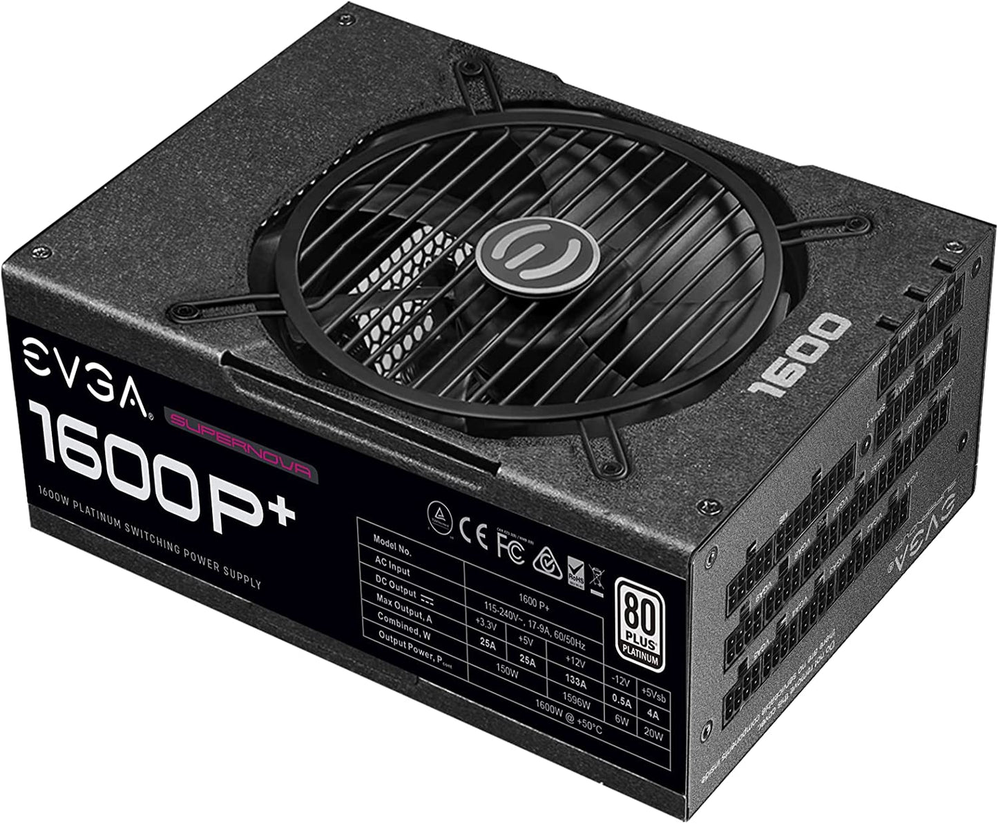 EVGA Supernova 1600 P+, 80+ Platinum 1600W, Fully Modular, 10 Year Warranty, Includes Free Power On Self Tester, Power Supply 220-PP-1600-X1