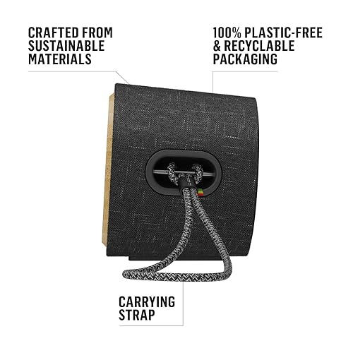 House of Marley Get Together 2 Mini: Portable Speaker with Wireless Bluetooth Connectivity, 15 Hours of Playtime and Sustainable Materials, Signature Black