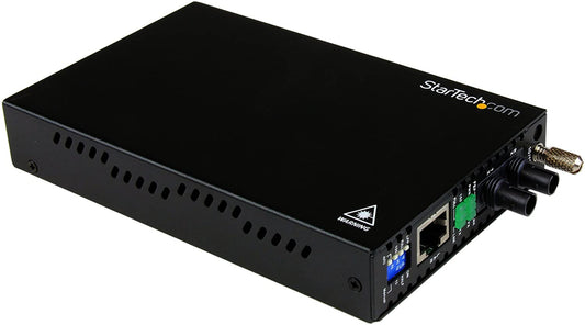 StarTech.com 10/100 Mbps Ethernet to Fiber Optic Media Converter - Steel - Chassis Mount - ST Multimode - 1310nm - 2km (ET90110ST2), Black Chassis Mount | Steel