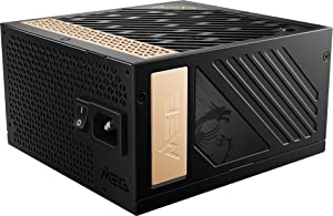 Msi MEG Ai1300P PCIE 5 &amp; ATX 3.0 Gaming Power Supply - Full Modular - 80 Plus Platinum Certified 1000W - 100% Japanese 105°C Capacitors - Compact Size - ATX PSU
