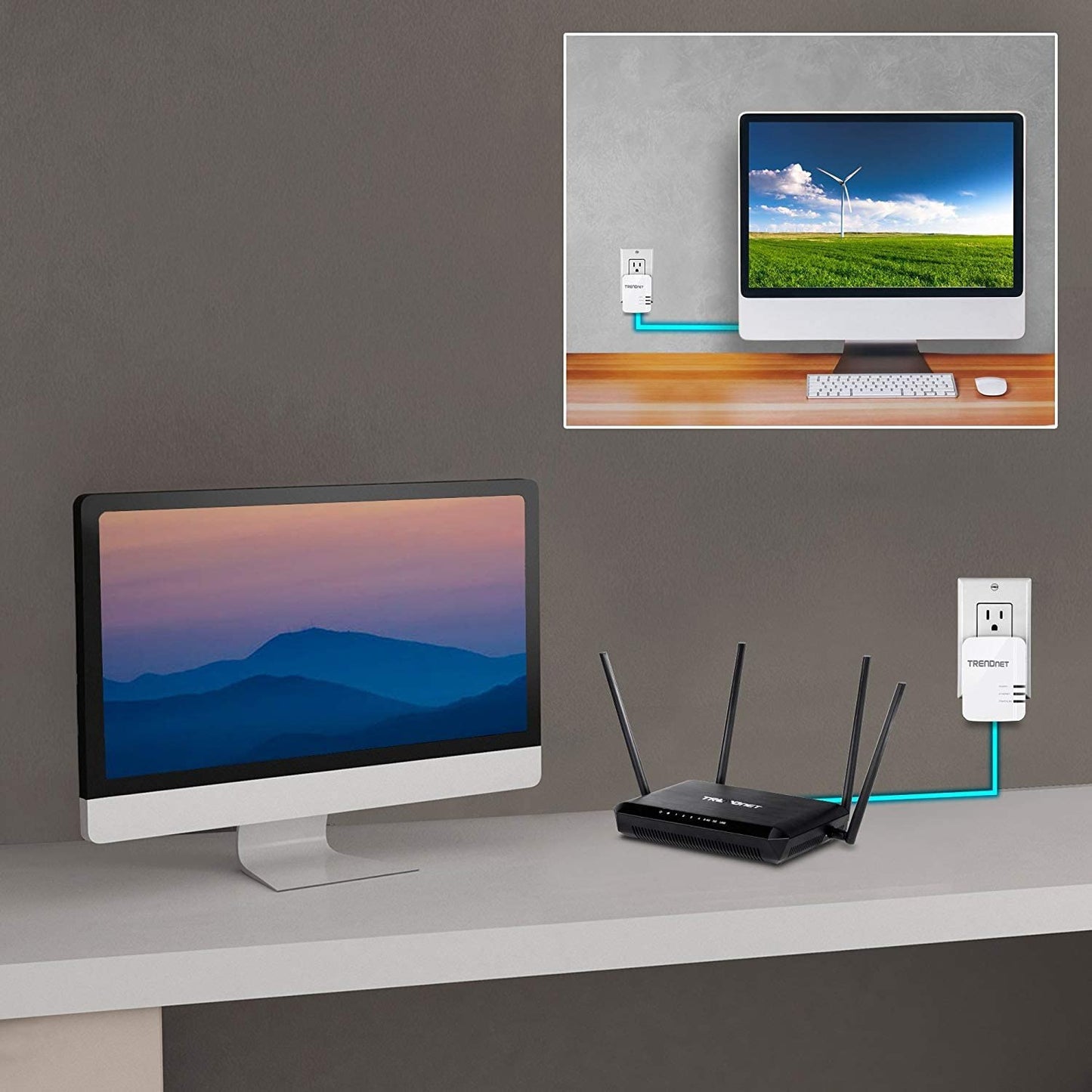TRENDnet Powerline 1300 AV2 Adapter Kit, Includes 2 x TPL-422E Powerline Ethernet Adapters, IEEE 1905.1 &amp; IEEE 1901, Gigabit Port, Range Up To 300m (984 ft), Simple Installation, White, TPL-422E2K AV2 1300 Starter Kit