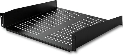 StarTech.com 2U Server Rack Shelf - Universal Vented Rack Mount Cantilever Tray for 19" Network Equipment Rack &amp; Cabinet - Heavy Duty Steel - Weight Capacity 50lb/23kg - 16" Deep Shelf (CABSHELFV) 2U 16" Depth Rack Shelf