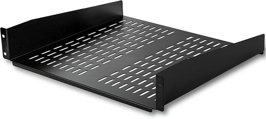 StarTech.com 2U Server Rack Shelf - Universal Vented Rack Mount Cantilever Tray for 19" Network Equipment Rack &amp; Cabinet - Heavy Duty Steel - Weight Capacity 50lb/23kg - 16" Deep Shelf (CABSHELFV) 2U 16" Depth Rack Shelf