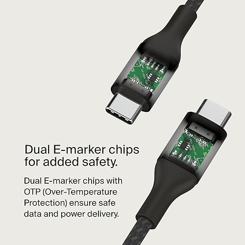 Belkin BoostCharge USB-C to USB-C Power Cable (2M, 6.6ft), Fast Charging Cable with 240W Power Delivery, USB-IF Certified, Compatible with MacBook Pro, Chromebook, Samsung Galaxy, iPad, & More - Black 2M Black