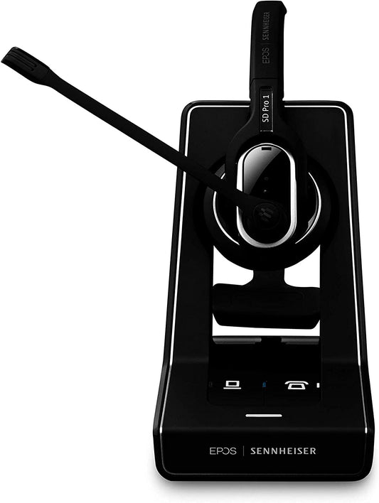 Sennheiser SD Pro 1 ML (506010) - Single-Sided, Multi Connectivity Wireless DECT Headset for Desk Phone &amp; Certified for Skype for Business, Ultra Noise-Cancelling Microphone (Black) SD Pro 1 ML Headset