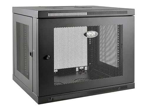 Tripp Lite 9U Wall Mount Rack Enclosure Server Cabinet, 20.5 in. Deep, Switch-Depth (SRW9UDP), Black