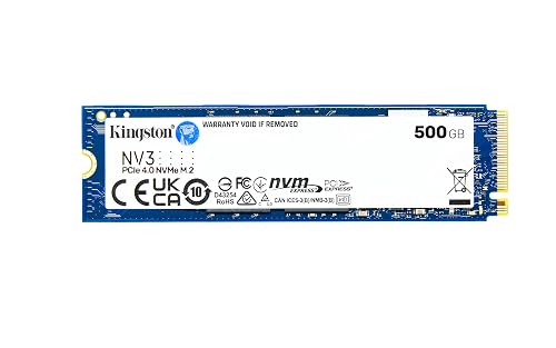 Kingston NV3 500GB M.2 2280 NVMe SSD | PCIe 4.0 Gen 4x4 | Up to 5000 MB/s | SNV3S/500G Faster 500GB