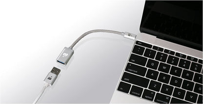 IOGEAR Charge &amp; Sync USB-C to USB Type-A Adapter, Silver, G2LU3CAF10-SIL