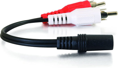 C2g/ cables to go C2G 40424 Value Series One 3.5mm Stereo Female to Two RCA Stereo Male Y-Cable, Black (6 Inch)