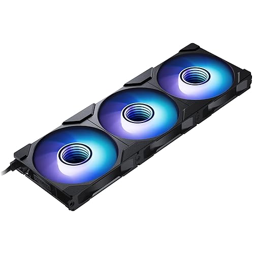 Phanteks M25-120 Gen2 Reversed Blade Triple Pack, 3X 120mm ARGB High Performance Cooling Fans, Daisy-Chain Unified Fan Frame, Infinity Mirror hub, Single Cable Connection, Black