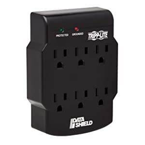 Tripp Lite 6 Outlet Surge Protector Power Strip, Direct Plug In, Black, Lifetime Limited Warranty &amp; $10,000 INSURANCE (SK6-0B) 6 Outlet (Black) Power Strip