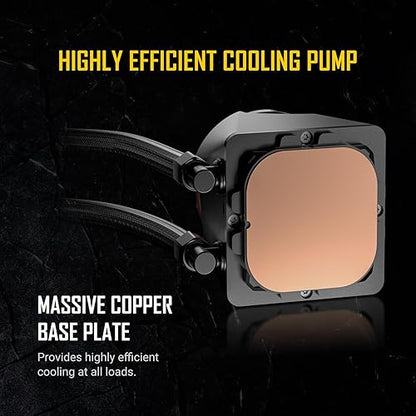 Antec Skeleton 240 ARGB Liquid CPU Cooler, 240mm Radiator, 2 x 120mm PWM ARGB Fans, Hydraulic Bearing, Copper Base, Intel LGA 115X/1200/1700/20XX, AMD AM4/AM5, Black