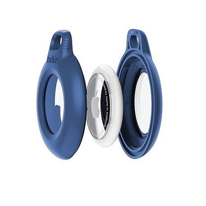 Belkin AirTag Case Waterproof (IPX8) Key Chain Key Ring Blue MSC013BTBL