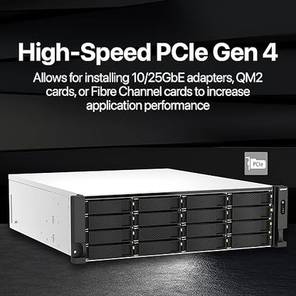 QNAP TS-h2287XU-RP-E2378-64G-US 22 Bay 3U Rackmount Hybrid NAS with Intel® Xeon® Processor, Dual 10GbE, ZFS Storage for Virtualization and Data-Intensive Enterprise Applications