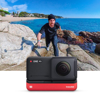 Insta360 ONE RS Twin Edition - Waterproof 4K 60fps Action Camera &amp; 5.7K 360 Camera with Interchangeable Lenses, Stabilization, 48MP Photo, Active HDR, AI Editing