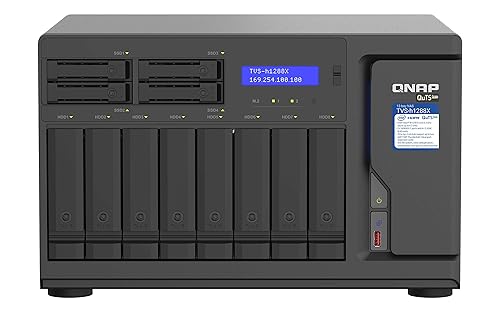 QNAP TVS-h1288X-W1250-16G-US High-Speed Media NAS with Intel® Xeon® W-1250 CPU and Two 10GbE Ports