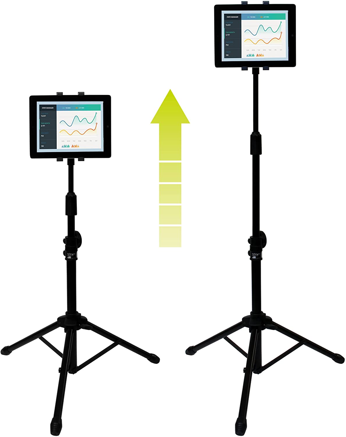 StarTech.com Adjustable Tablet Tripod Stand - Portable Tablet Mount - 6.5 to 7.8" W. Tablets - Carrying Bag Included - Tablet Tripod Mount (STNDTBLT1A5T)