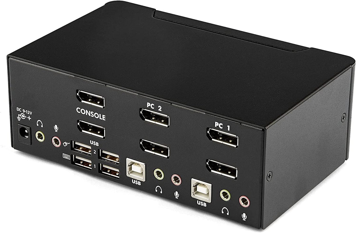 StarTech.com 2-Port DisplayPort KVM Switch - Dual-Monitor - 4K 60 - with Audio &amp; USB Peripheral Support - DP 1.2 - USB Hub (SV231DPDDUA2) 2 Port Display Port