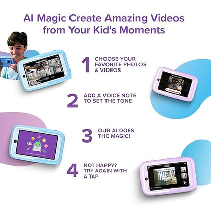 myFirst New AI Editor Camera for Kids Camera 50 Kids' Digital Camera 20MP Photos 1080P Video, Front & Selfie Lens Christmas Birthday Gifts for Boys & Girls Ages 4-15 Portable Travel Camera (Purple)