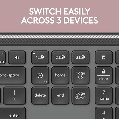 Logitech Signature Slim K950 Wireless Keyboard, Sleek Design, Switch Typing Between Devices, Quiet Typing, Bluetooth, Multi-OS, Windows, Mac, Chrome - Graphite