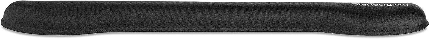 StarTech.com Foam Keyboard Wrist Rest for Ergonomic Typing Support - Padded Non-Slip Keyboard Cushion - Laptop or Desktop Computer Keyboard Wrist, Hand &amp; Arm Rest - Soft Black Nylon Rest Pad (WRSTRST)