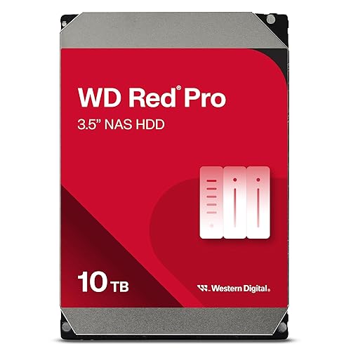 Western Digital 10TB WD Red Pro NAS Internal Hard Drive HDD - 7200 RPM, SATA 6 Gb/s, CMR, 512 MB Cache, 3.5" - WD103KFBX