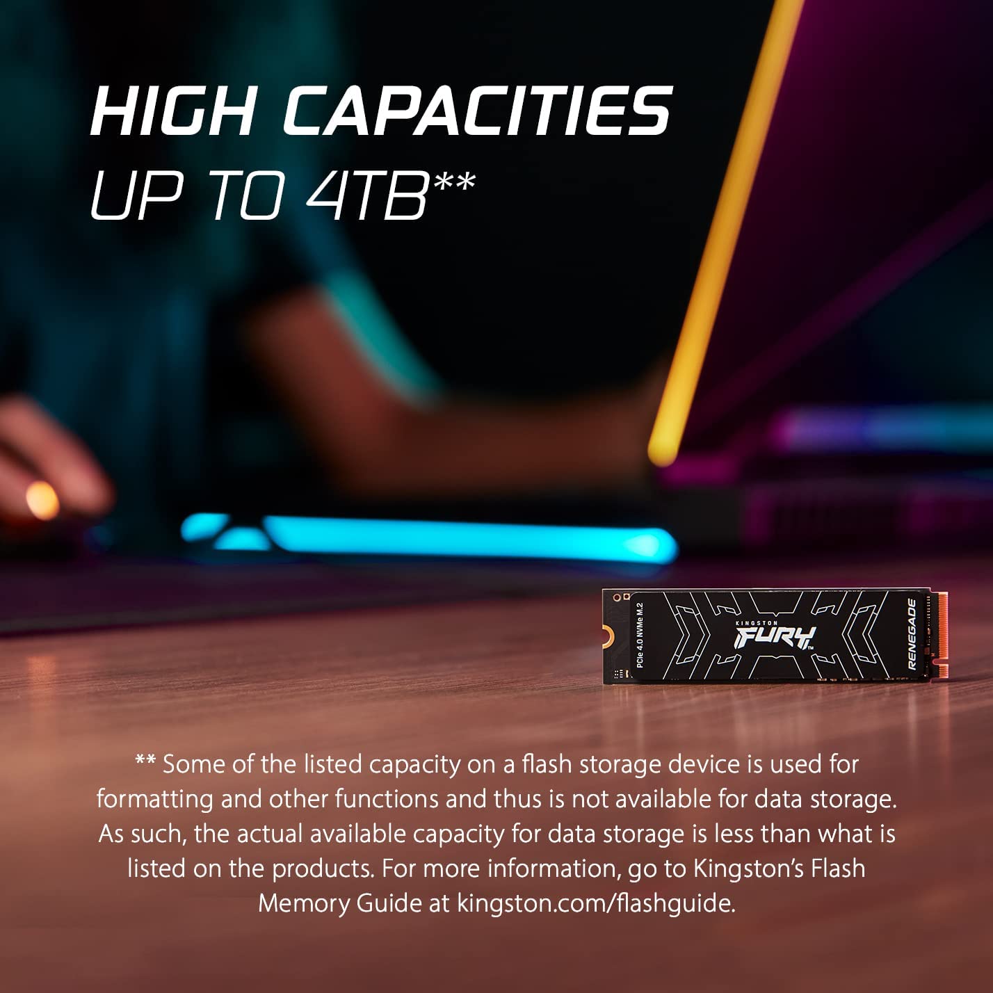 Kingston Fury Renegade 1TB PCIe Gen 4.0 NVMe M.2 Internal Gaming SSD | Up to 7300 MB/s | Graphene Heat Spreader | 3D TLC NAND | Works with PS5 | SFYRS/1000G