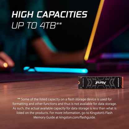 Kingston Fury Renegade 1TB PCIe Gen 4.0 NVMe M.2 Internal Gaming SSD | Up to 7300 MB/s | Graphene Heat Spreader | 3D TLC NAND | Works with PS5 | SFYRS/1000G