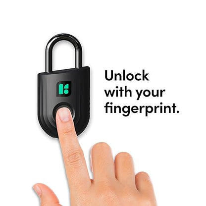 igloohome Smart Padlock Lite, iOS/Android App Fingerprint Access Remotely Generates Bluetooth-Keys IPX6 Certified. (Black)