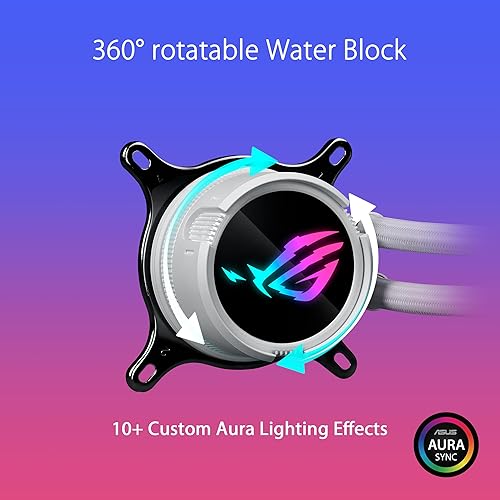ASUS ROG Strix LC III 360 ARGB LCD White Edition All-in-one CPU Liquid Cooler - Intel® LGA 1700, 1200, 115X - AMD Socket AM4, AM5 – with 2.1" IPS LCD, Asetek’s New Gen7 v2 Pump Gen III 360mm|ARGB|LCD|White