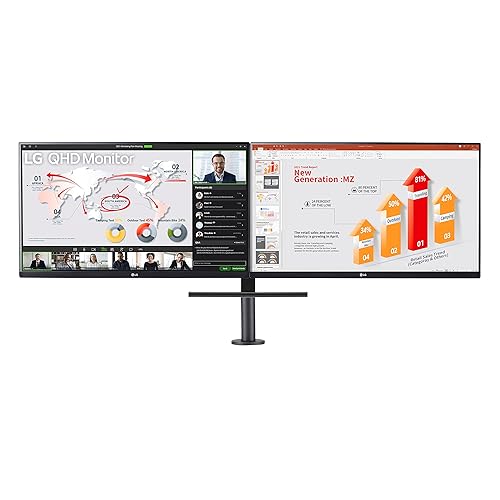 LG 27QP88D-BS 27 Inch Dual Ergo Monitor with QHD IPS 5ms 75Hz Display with USB Type C and Dasiy Chain, AMD Freesync, Black ?27QP88D-BS