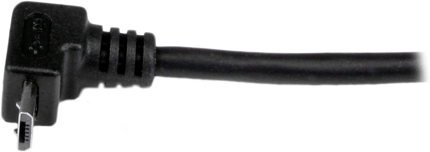 StarTech.com 1m Micro USB Cable Cord - A to Up Angle Micro B - Up Angled Micro USB Cable - 1x USB A (M), 1x USB Micro B (M) - Black (USBAUB1MU) 1m / 3 feet Up Angle