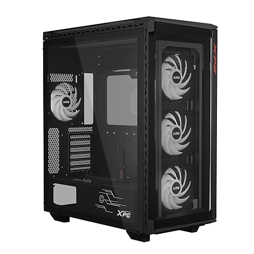 XPG Battlecruiser II Mid-Tower ATX PC Gaming Case: Exoskeleton-Driven, Aesthetics, Efficient Airflow, 420mm Radiator, GPU Holder, Cable Management, XPG Prime Box, Black (BATTLECRUISERIIPST-BKCWW)