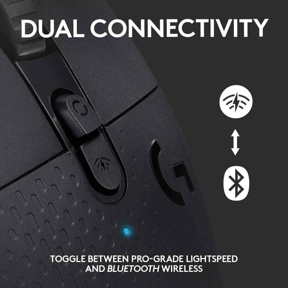 Logitech G604 LIGHTSPEED Wireless Gaming Mouse with 15 programmable controls, up to 240 hour battery life, dual wireless connectivity modes, hyper-fast scroll wheel - Black Mouse Only