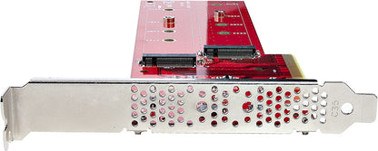 StarTech.com Dual M.2 PCIe SSD Adapter Card, PCIe x8 / x16 to Dual NVMe or AHCI M.2 SSDs, PCI Express 4.0, 7.8GBps/Drive, Bifurcation Required - Windows/Linux Compatible (DUAL-M2-PCIE-CARD-B)