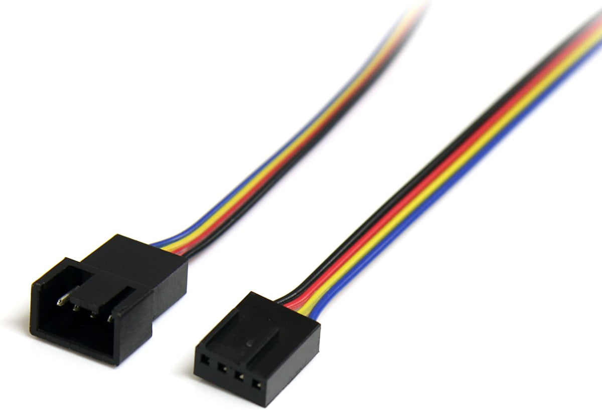 StarTech.com 12in 4 Pin Fan Power Extension Cable - M/F - Fan power extension cable - 4 pin PWM (M) to 4 pin PWM (F) - FAN4EXT12 4 Pin Extension 12in