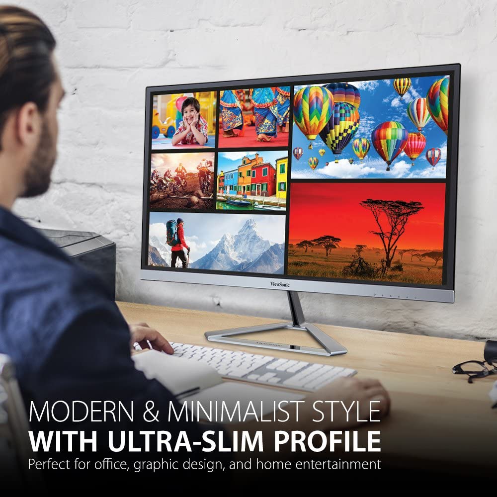 ViewSonic VX2476-SMHD 24 Inch 1080p Widescreen IPS Monitor with Ultra-Thin Bezels, HDMI and DisplayPort 24-Inch