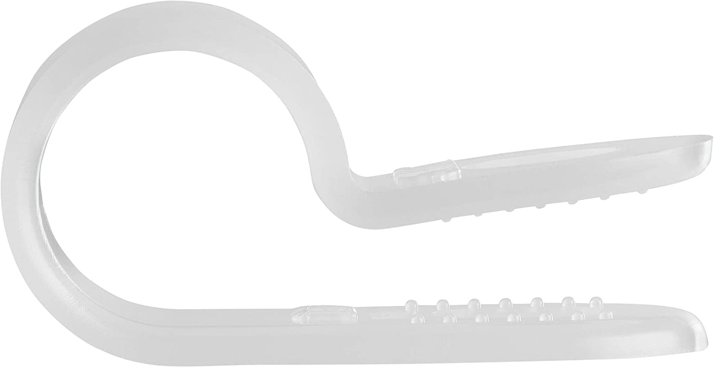StarTech.com 100 Pack Screw Mount Cable Clamps - Large 7.9mm Bundle Cable Fastener/Holder - R-Type Single Reusable Nylon Clip - Screw Down Management Clamp - UL/94V-2 Rated TAA (CBMSDCC3) Large | 7.9 mm 0.31" (.9mm) max. diameter