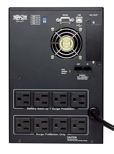 Tripp Lite SMART750SLT 750VA 500W UPS Smart Tower AVR 100/110/120V USB DB9 SNMP RJ45, 8 Outlets 750VA / Network Option