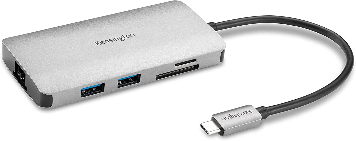 Kensington UH1400P USB-C 8-in-1 Driverless Mobile Hub with 85W Power Charging for USB-C Laptops (K33820WW) 8-in-1 w/passthru power