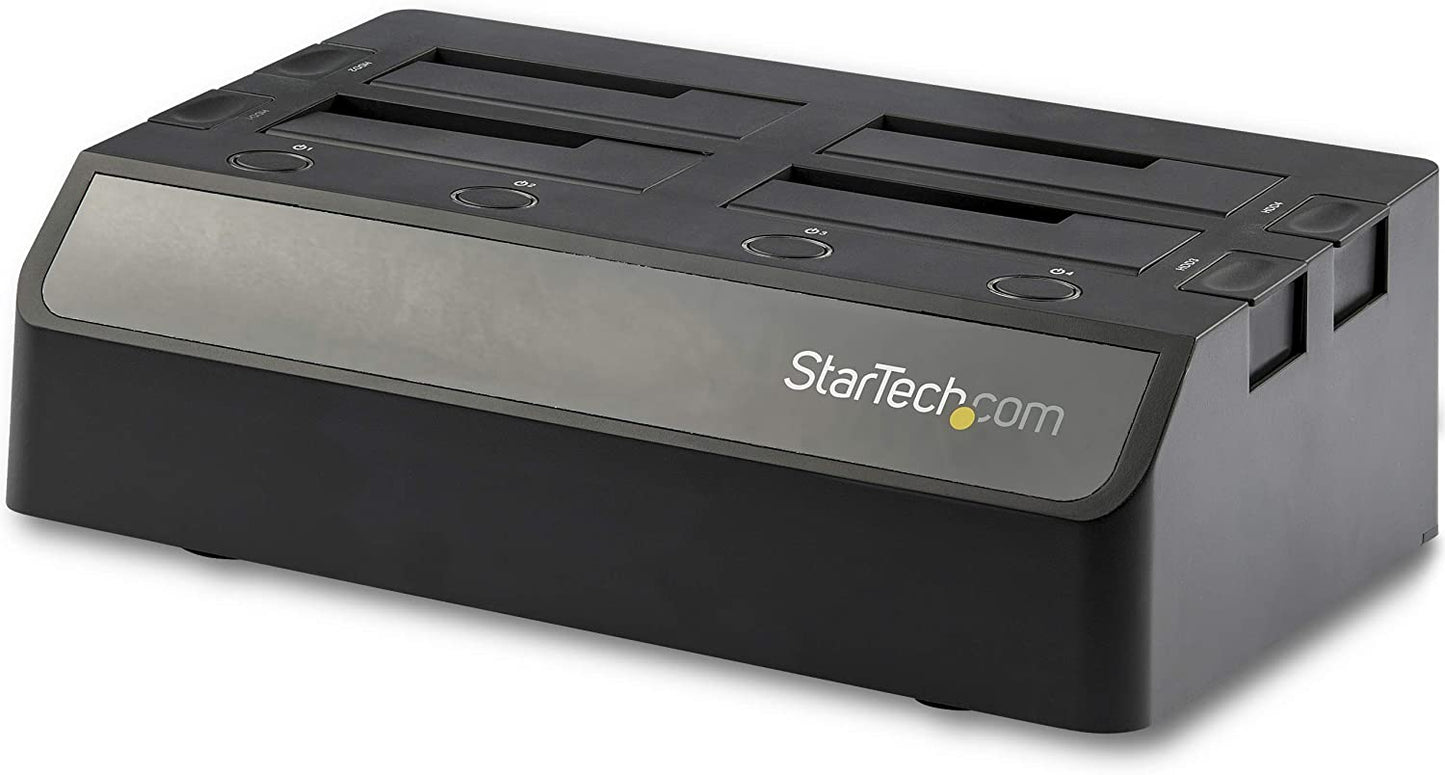 StarTech.com 4-Bay USB 3.1 to SATA Hard Drive Docking Station, 10Gbps USB Hard Drive Dock, External 2.5/3.5" SATA III SSD/HDD Docking Station, Hot-Swap, Top-Loading (SDOCK4U313)