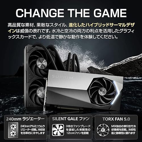 MSI Gaming GeForce RTX 4090 24GB GDRR6X 384-Bit HDMI/DP Nvlink Torx Fan 5 Ada Lovelace Architecture Liquid Cool OC Graphics Card (RTX 4090 SUPRIM Liquid X 24G)