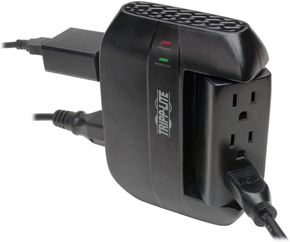 Tripp Lite SWIVEL6 6 Outlet Surge Protector Power Strip, 3 Rotatable Outlets, Black, Lifetime Limited Warranty &amp; Dollar 20,000 Insurance 6 Rotatable Outlet Direct Plug-in Outlet