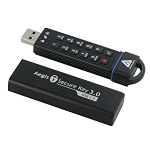 Apricorn 60GB Aegis Secure Key FIPS 140-2 Level 3 Validated 256-bit Encryption USB 3.0 Flash Drive (ASK3-60GB) 60 GB