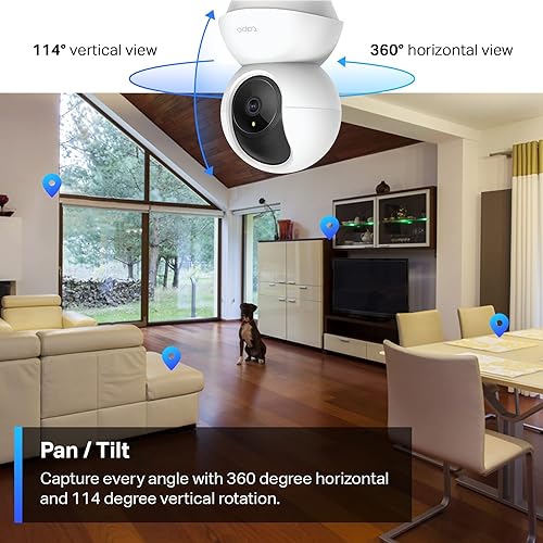 TP-Link Tapo 2K Pan Tilt Security Camera for Baby Monitor, Dog Camera w/ Motion Detection, 2-Way Audio Siren, Night Vision, Cloud &SD Card Storage (Up to 256 GB), Works with Alexa & Google Home (C210) 2K HD Pan/Tilt Security WiFi Camera